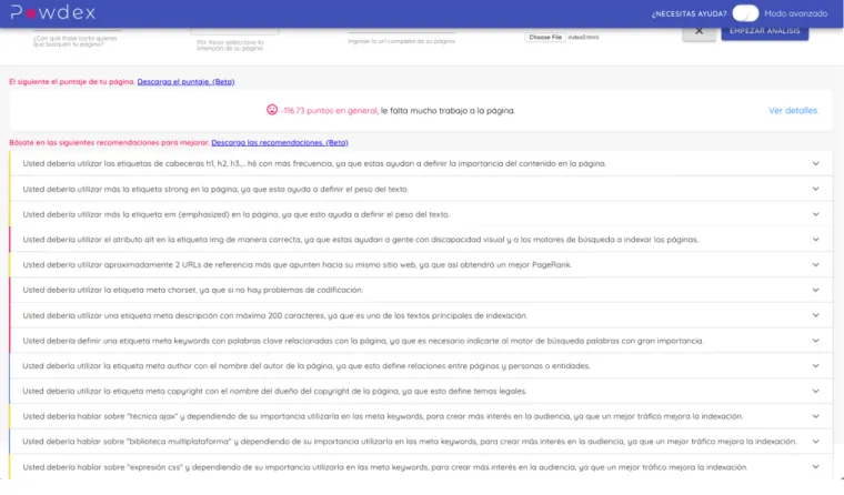 Figure 2. Recommendations for first round to “The fall of JQuery” web page..