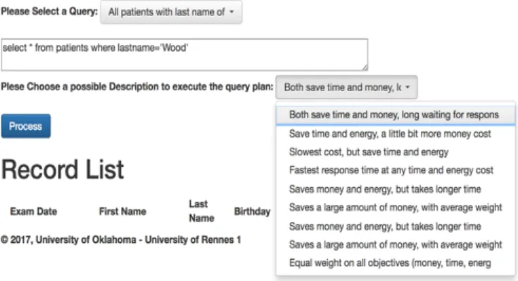 Fig. 5 shows a similar interface but with the presets made  by the super user. The doctor is only required to choose from  a  few  options  and  requires  no  knowledge  of  weights  or  the  cost of how the data is queried