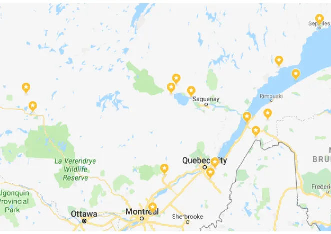 Figure 2 : Les organismes participants à cette recherche