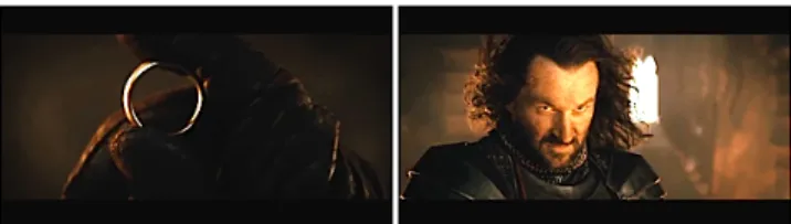 Figure 8: Example frameshare extracted by the query, with Isildur under the influence of the ring.