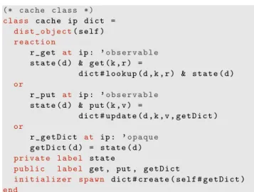 Fig. 14 Cache class in Aspect JoCaml