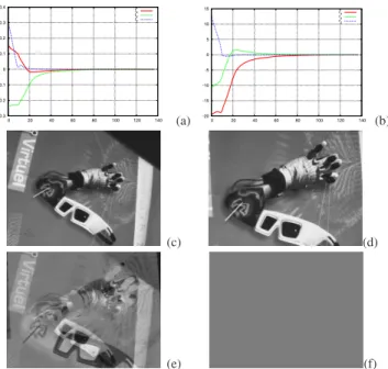 Figure 6 shows the acquired images and the corresponding behaviour of the robot for a typical experiment