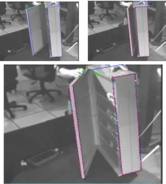Figure 5. Translation along a sliding mechanism whilst the camera is moving. The first component is the rail and the second is the square which slides along the rail.