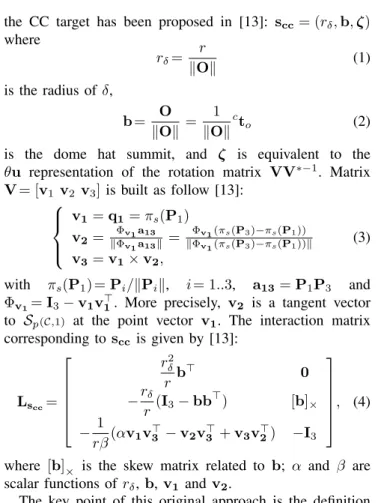 Fig. 1. Spherical projection of the CC target.