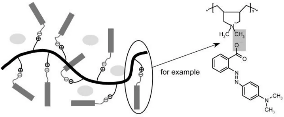 Figure  1.18 Schematic presentation of an  ionic side chain supramolecular polymer complex