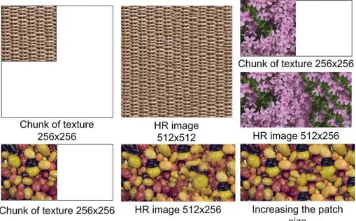Fig. 7. Texture synthesis (down sampling factor n = 2).
