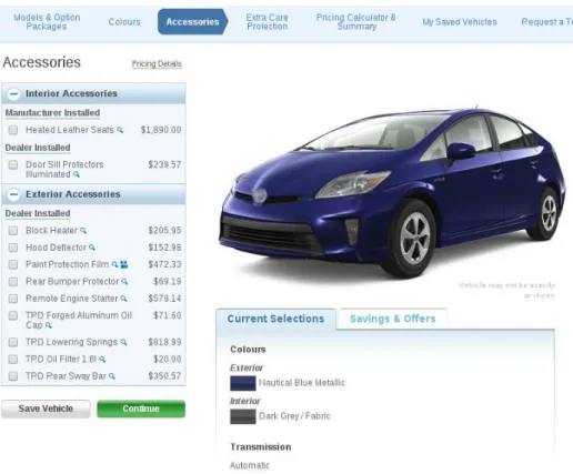Figure 2: Example of a car configurator