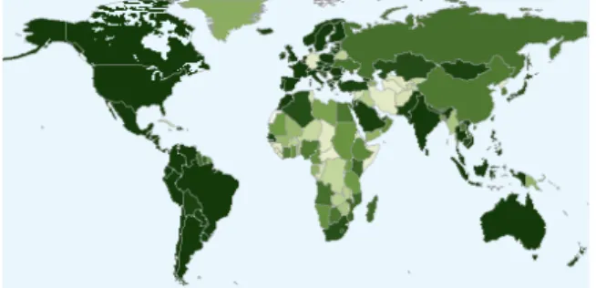 Figure 1: Popularity map of Justin Bieber - Baby ft.