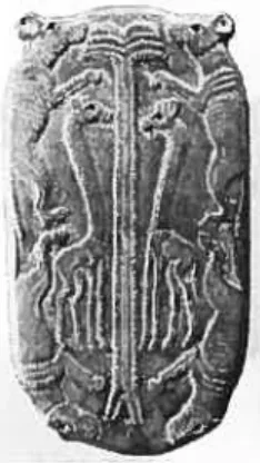 Figure 2-1: Palette encadrée de quadrupèdes, hyènes ou lycaons, (3300-3100 avant J.-C.).