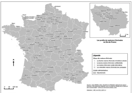 Figure 1 : Les quatre profils de maison d'écrivain en France (maisons ayant répondu à l'enquête)