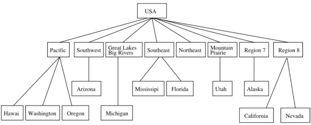 Fig. 1. Taxonomy of USA states and regions.
