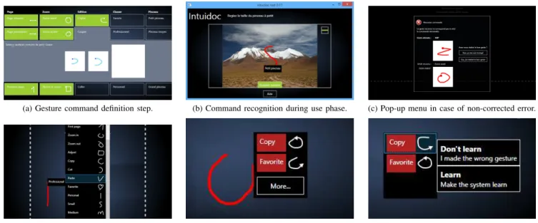 Fig. 2. Testing application screenshots.