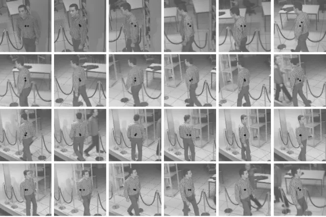 Fig. 7. Tracking of a pedestrian. An image upon ten of the acquired sequence (approximately 2 frames per second)
