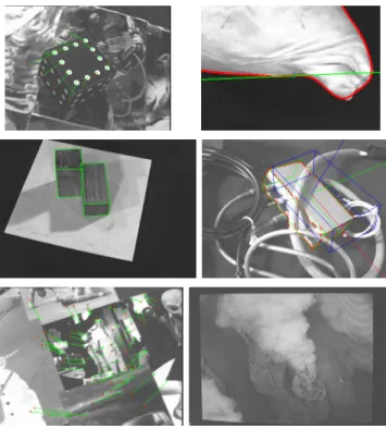 Fig. 1. Features tracking in visual servoing experiments (ordered by subjective increasing difficulties)
