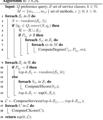Table 3 shows the top-k (k = 2 ) services in each service class using the F DS. Thus, relevant services that are not in the top-k of their classes are eliminated