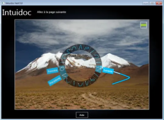 Figure 7. View during the learning phase with Customizable Gesture Menus.