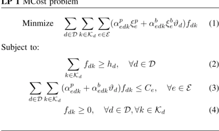 TABLE I B ASIC PROBLEM NOTATION