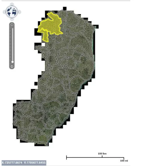 Figura  1.  Localização  das  áreas  de  estudo:  Ecoporanga  (Destacado  acima)  e  Água  Doce  do  Norte – ES (Destacado abaixo)