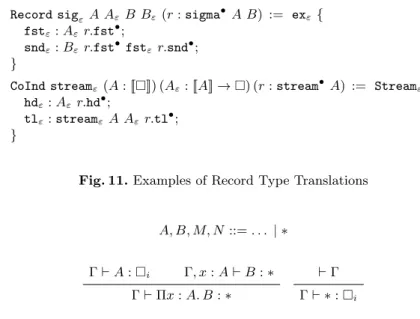 Fig. 11. Examples of Record Type Translations