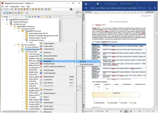 Fig. 6. Example: Architecture document generated with Modelio Document Publisher.