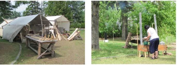Figure 7. Campements sur le site Uashassihtsh. Photos C. Delamour, 2014
