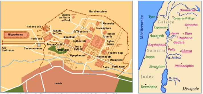 Figure 3- Plan du Site Archéologique de la Ville Romaine Gérasa. 