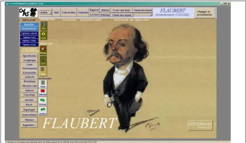 Figure 1. Le menu principal de la base Flaubert 