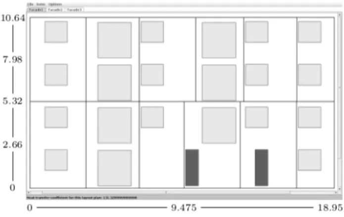 Fig. 3 shows an horizontal layout plan which has a thermal transfer coefficient of ttc = 126.67 m, a cost of c