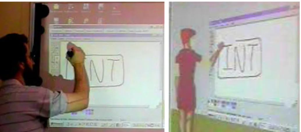 Fig. 2. Remotely rendering user actions from  an augmented board. A demonstration video is  available from http://www-public.it-sudparis.eu/~horain/MarquesSoares/WB