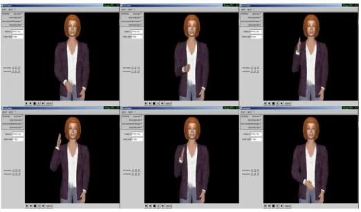 Fig. 6. Animated gesture using Greta for the spatial extent of V1.