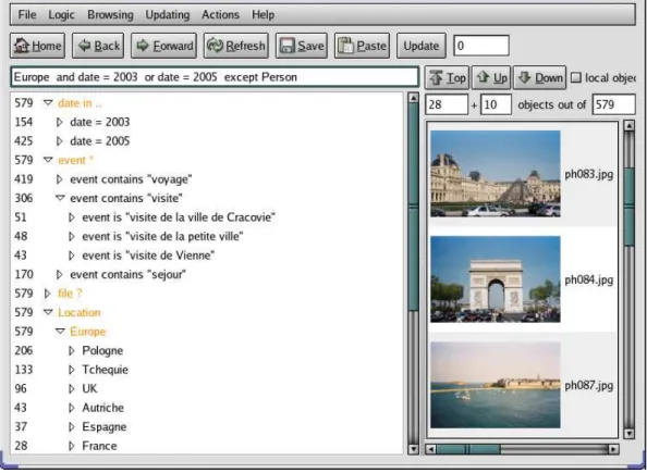 Figure 1. User interface of C AMELIS , exemplified on a photo collection.