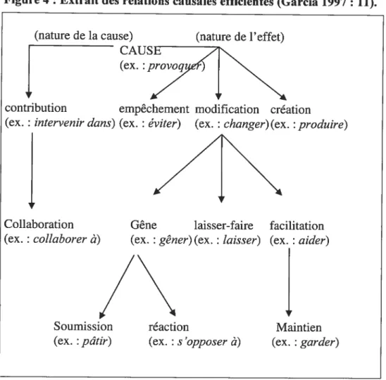 Figure 4 : Extrait des relations causales efficientes (Garcïa 1997 11).
