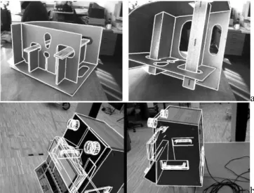 Figure 4. Suivi par recalage 2D-3D : (a) travaux réalisés à Cambridge par (Drummond et al., 2002) (b) travaux réalisés à l’EPFL par (Vacchetti et al., 2004a)