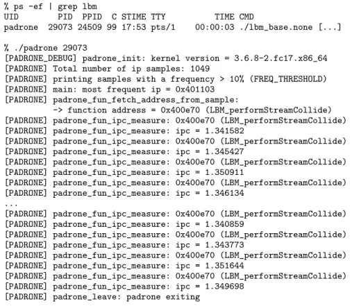 Fig. 6. Performance measurements (IPC) of SPEC2006 lbm hot function using PADRONE