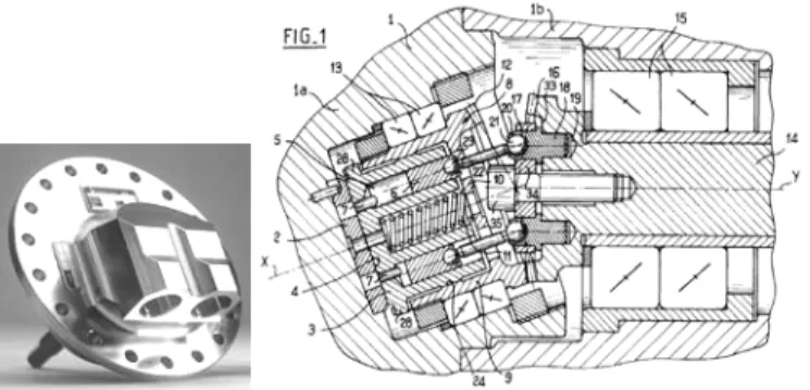 Figure 2. EHA pump image (top) and schematic cut view  (bottom) [Bucheton (2001)] 