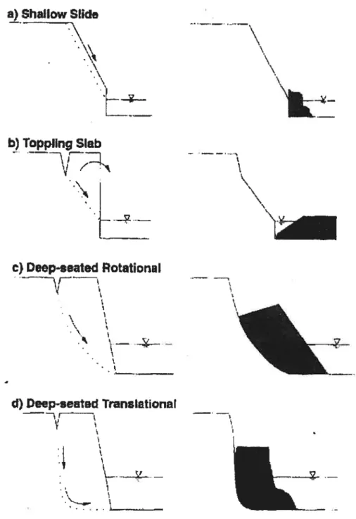 Figure 4: Different modes of bank failure (Abernethy and Rutherfurd, 1998).