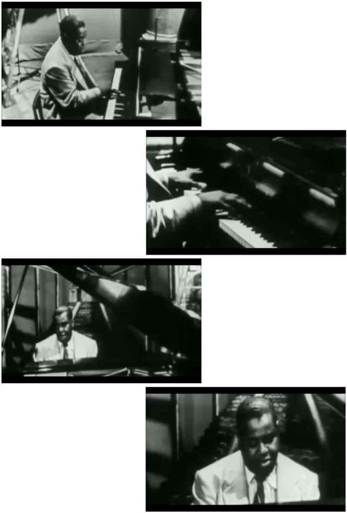 Fig. 1 à 4 : montage des quatre plans de la séquence filmée du 2 avril 1949.