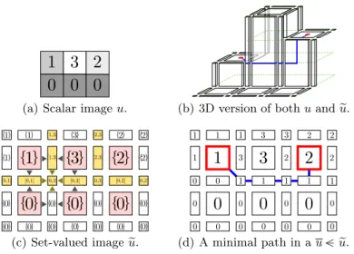Fig. 3. From a gray-scale image (a) to a discrete but continuous representation (c).