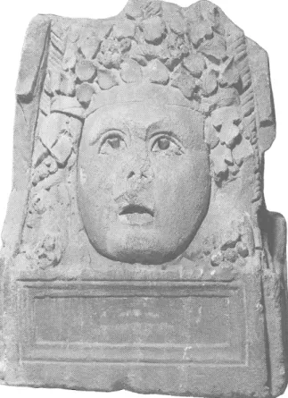 Fig.  46 —  Rasteau  (Vaucluse).  Masque  de  Bacchus. 