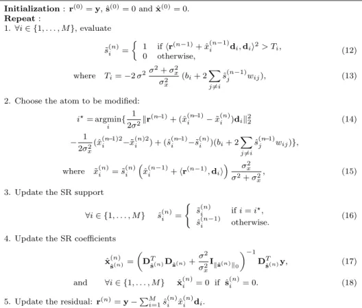 Table 1: Definition of the SBOMP algorithm