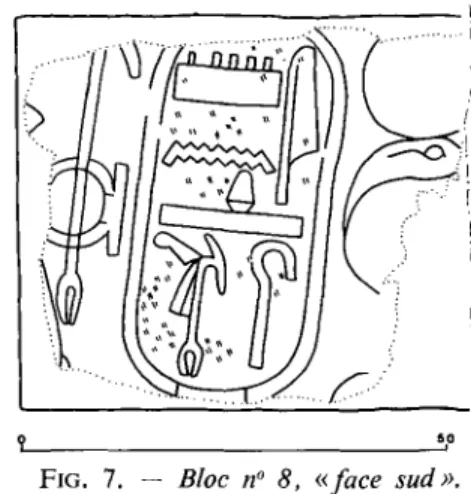 FIG.  6.  - Bloc  n°  8,  «face  nord ».  FIG.  7.  - Bloc  nO  8,  «face  sud ». 