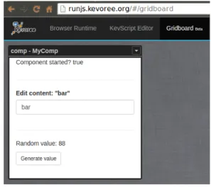 Figure 3. An example of KevoreeJS component