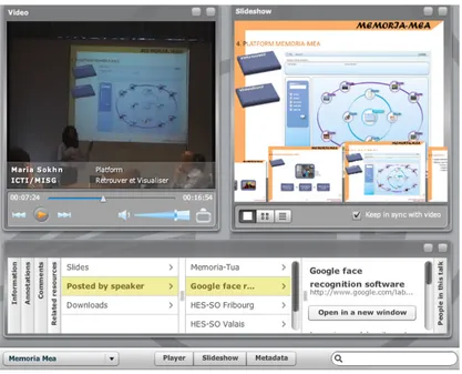 Fig. 4. SMAC visualization - Recorded talk replay interface