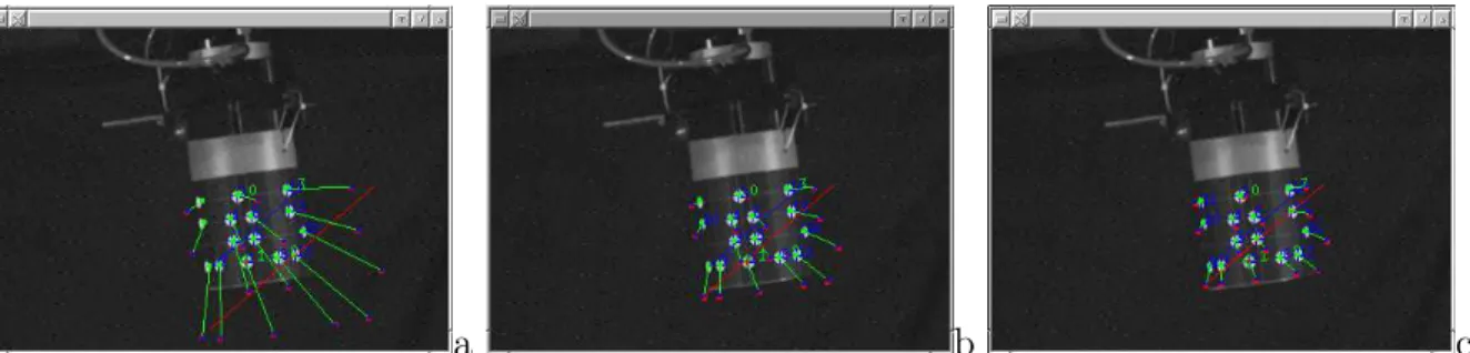Figure 5 shows the effect of errors in the calibration of the camera on the projection of the desired position