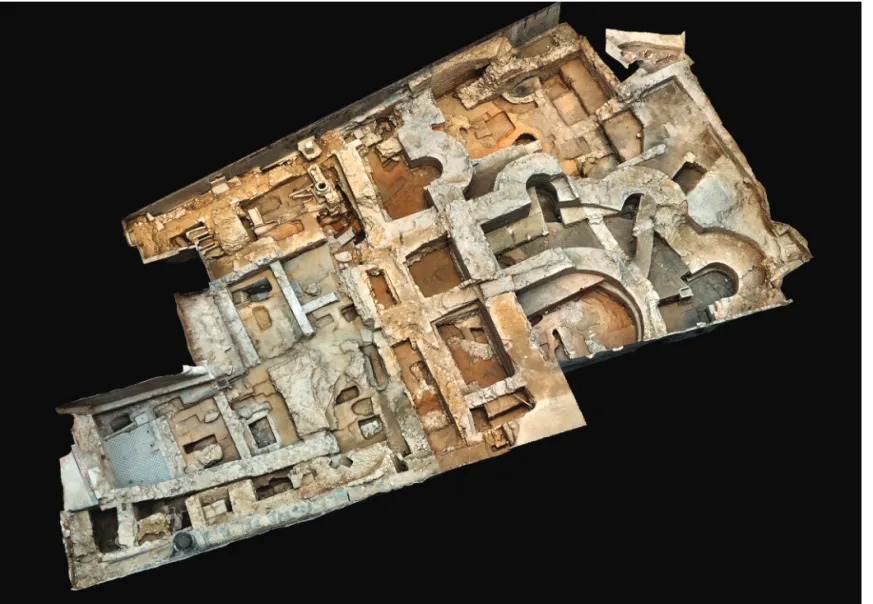 Fig. 1 ‒ Limoges, Saint-Martial, abbatiale du Sauveur, vue du site d’après le relevé 3D réalisé en photogrammétrie