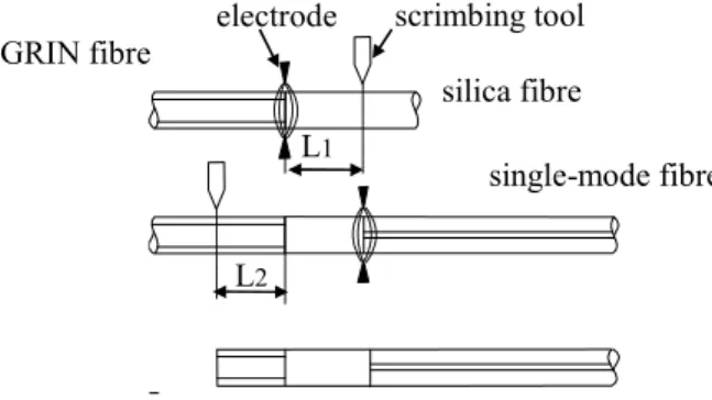 Fig. 2. Schematic illustration of the micro-optics       Fig. 3. Photograph of the micro-optics ribbon.