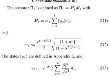 TABLE I. Parametrization of the various protocols. Parameter d corresponds to the number of quadratures that should be processed together.