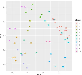 Fig. 2. Clusters after applying PCA