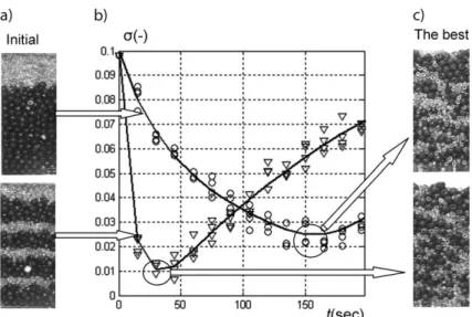 Figure 4. Feeding device for structuring the load: (a) principal scheme of the de- de-vice; (b) photo of loaded components.
