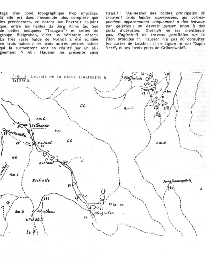 Fig .  3 .  Ex tr a it  de  l a  ca rt e  HAU SSrR  à  1:1 250 0.  '  /  '  -----.,.  /  --'  ',  \  '  k.K  1  1  1  1  l  1 1 1  \  '  1 1 .,.---\  /'  -';----',,  'Bi  Q- /r  \  1  